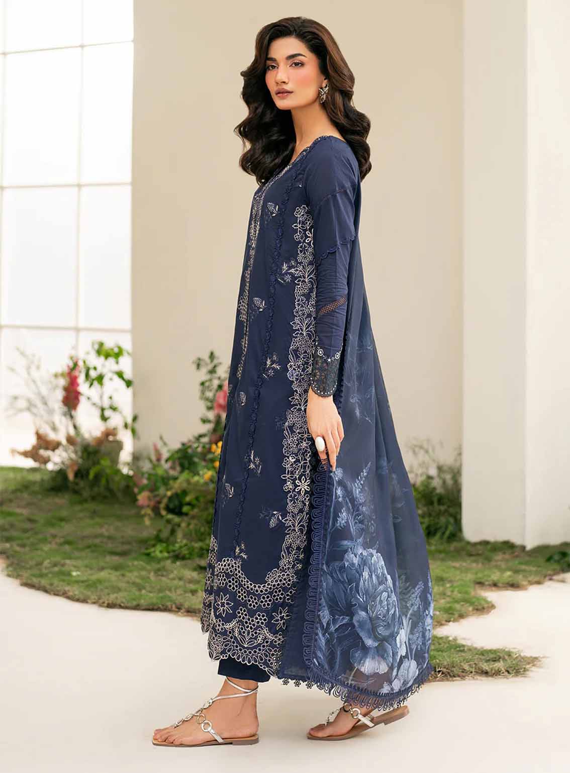 Iznik Embroidered Lawn Suits Unstitched 3 Piece IZ25FE IFE-04 – Summer Collection
