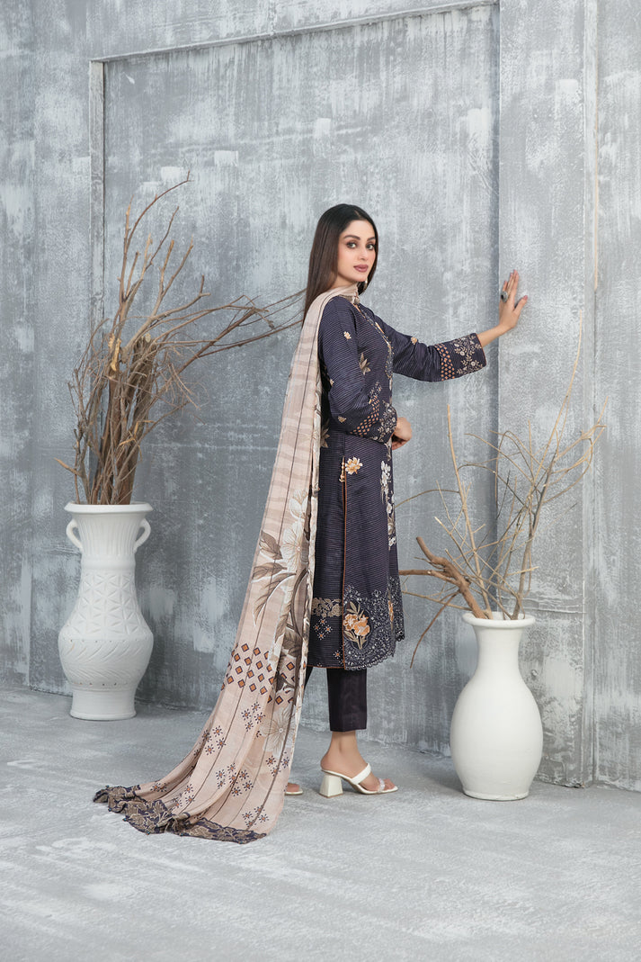 Tawakkal Fabrics Emboidered Viscose Suits Unstitched 3 Piece TWF25ST D-1298 – Winter Collection