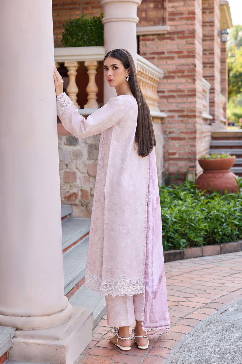 Baroque – Farasha Sorine Embroidered Lawn Unstitched 3Pc Suit BFL26- Blush Pink