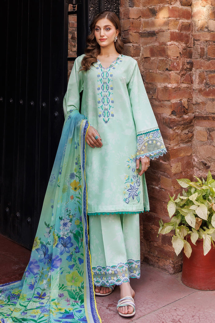 Baroque – Farasha Seraya Embroidered Lawn Unstitched 3Pc Suit BFL26- Mistell