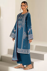 Baroque – Farasha Summer Waves Embroidered Lawn Unstitched 3Pc Suit BFL26- Pale Blue