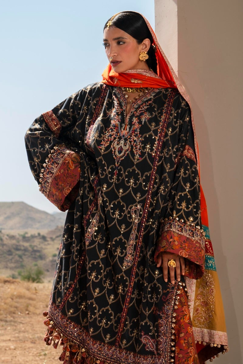 Sana Safinaz Embroidered Slub Suits Unstitched 3 Piece S231-004A-CP – Luxury Winter Collection