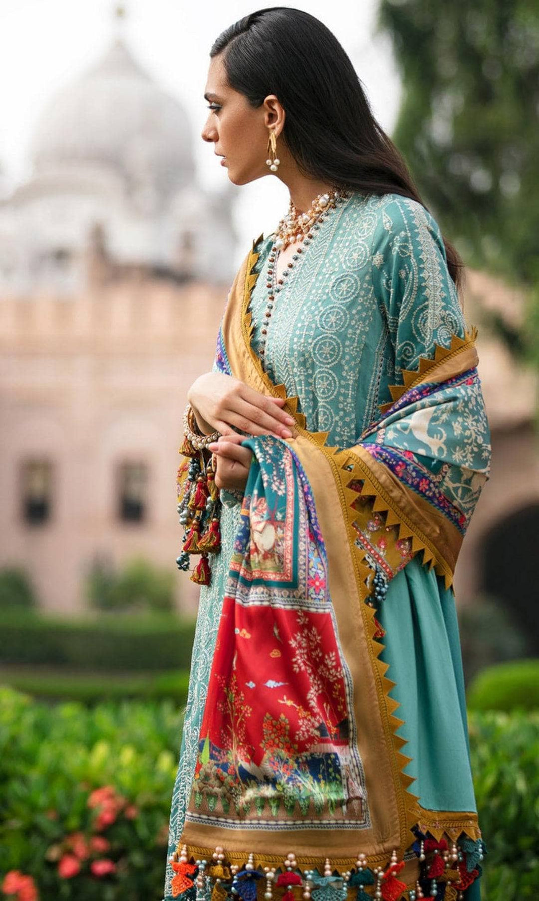 Sana Safinaz Embroidered Raw Silk Suits Unstitched 3 Piece S231-004B-CP – Luxury Winter Collection