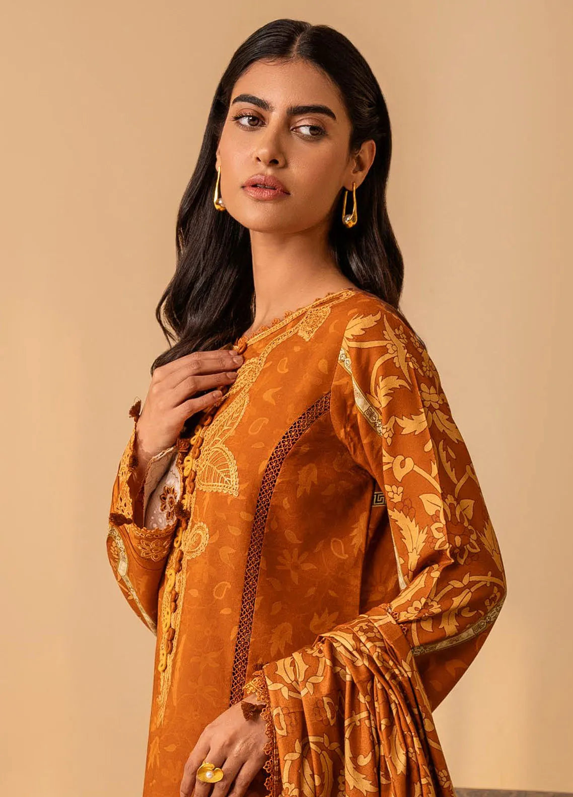 Izabel by Aabyaan Embroidered Linen Suit Unstitched 3 Piece AZ-04 Leilani – Winter Collection