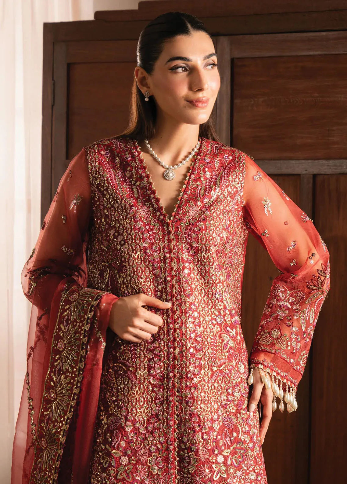 Solene By Ayzel Embroidered Organza Suit Unstitched 3 Piece AAF24SF D-09 Adva – Formal Collection