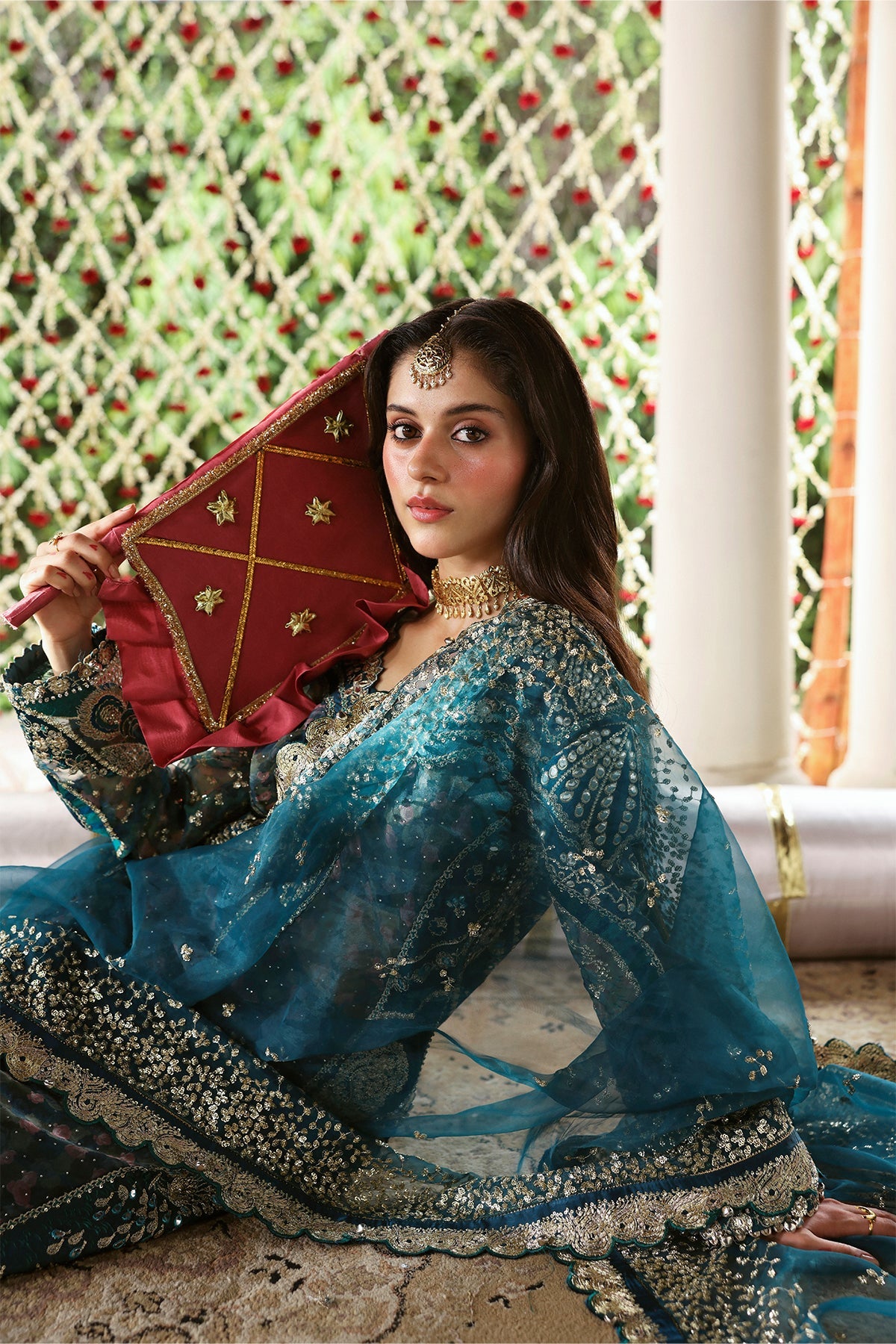 Shehnai By Afrozeh Embroidered Organza Suits Unstitched 3 Piece AF25SA D-10 Sitara – Wedding Collection