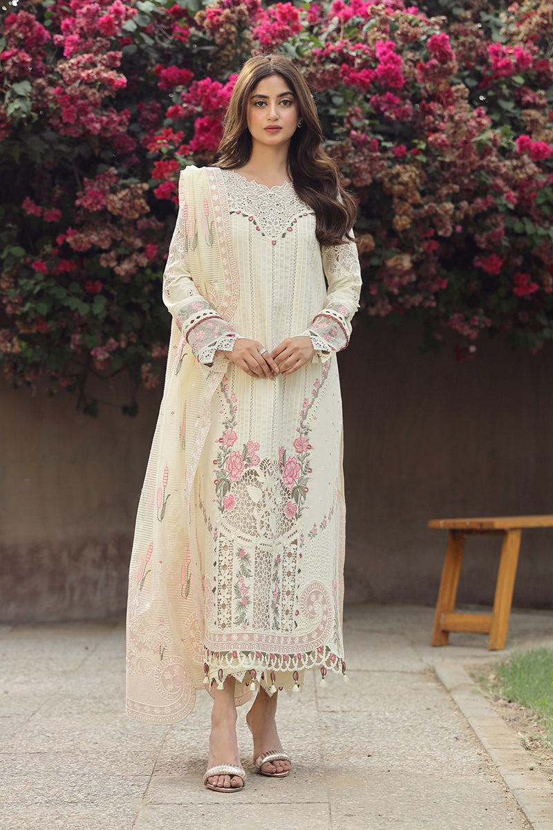 Qalamkar Chikankari Lawn Suit Unstitched 3 Piece QLM24F PS-05 Amaar