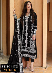 Noor By Saadia Asad Embroidered Linen Suits Unstitched 3 Piece NSA23WS D1 – Winter Collection