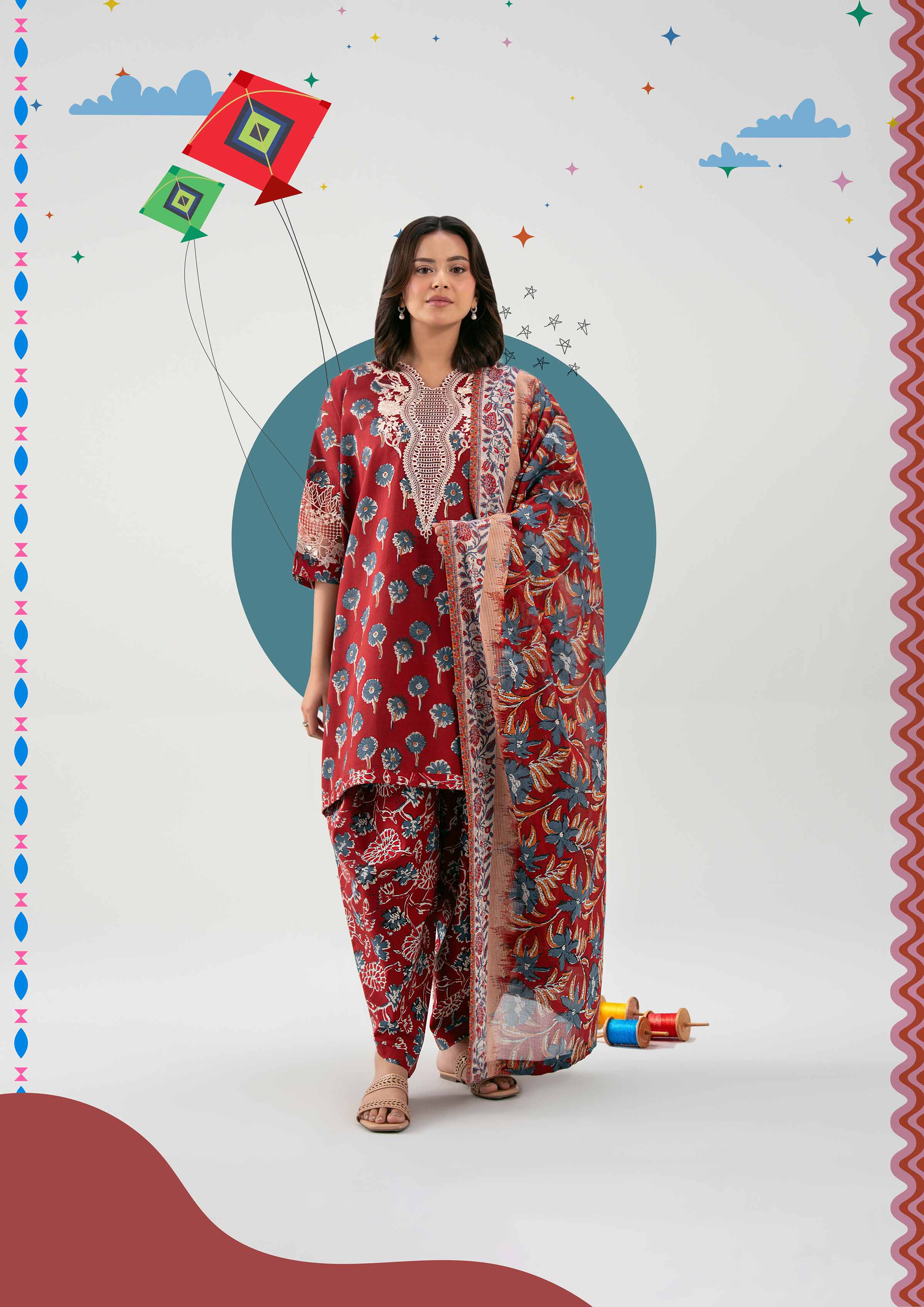 Nishat Unstitched Embroidered Lawn 3 Piece Suit – NL26-42601165 – Summer Collection