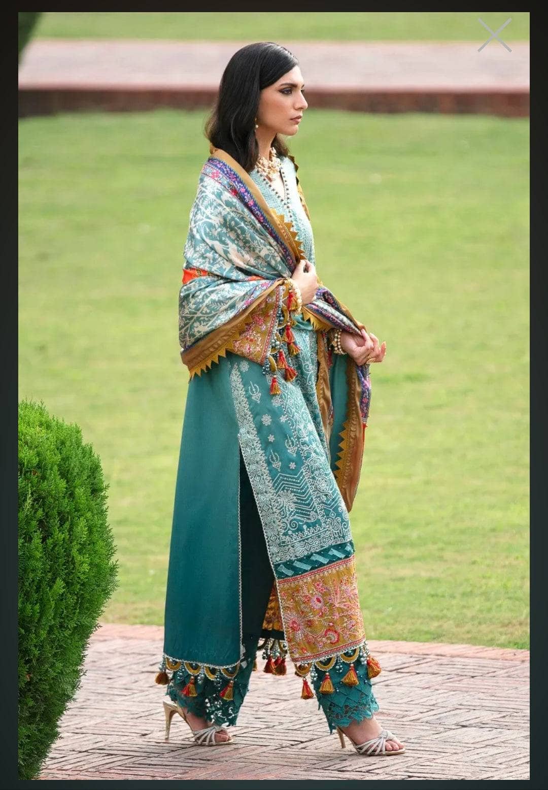 Sana Safinaz Embroidered Raw Silk Suits Unstitched 3 Piece S231-004B-CP – Luxury Winter Collection