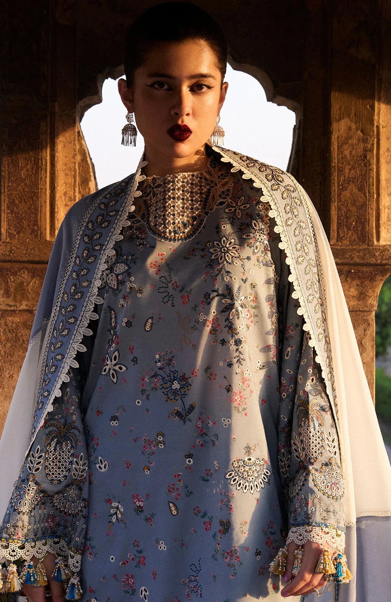Hussain Rehar Nirmal Spring Summer'25 Embroidered Lawn Suits Unstitched 3 Piece- HRNRM25L7- Summer Collection
