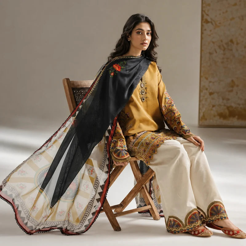 Safena Emb Shalwar 3pc