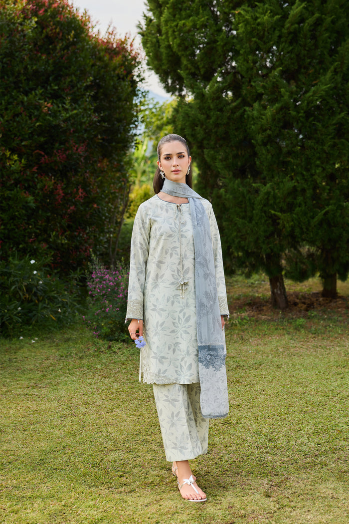 Baroque – Farasha Sorine Embroidered Lawn Unstitched 3Pc Suit BFL26- Palm Whisper