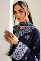Baroque – Farasha Summer Weaves Embroidered Lawn Unstitched 3Pc Suit BFL26- Midnight Hue
