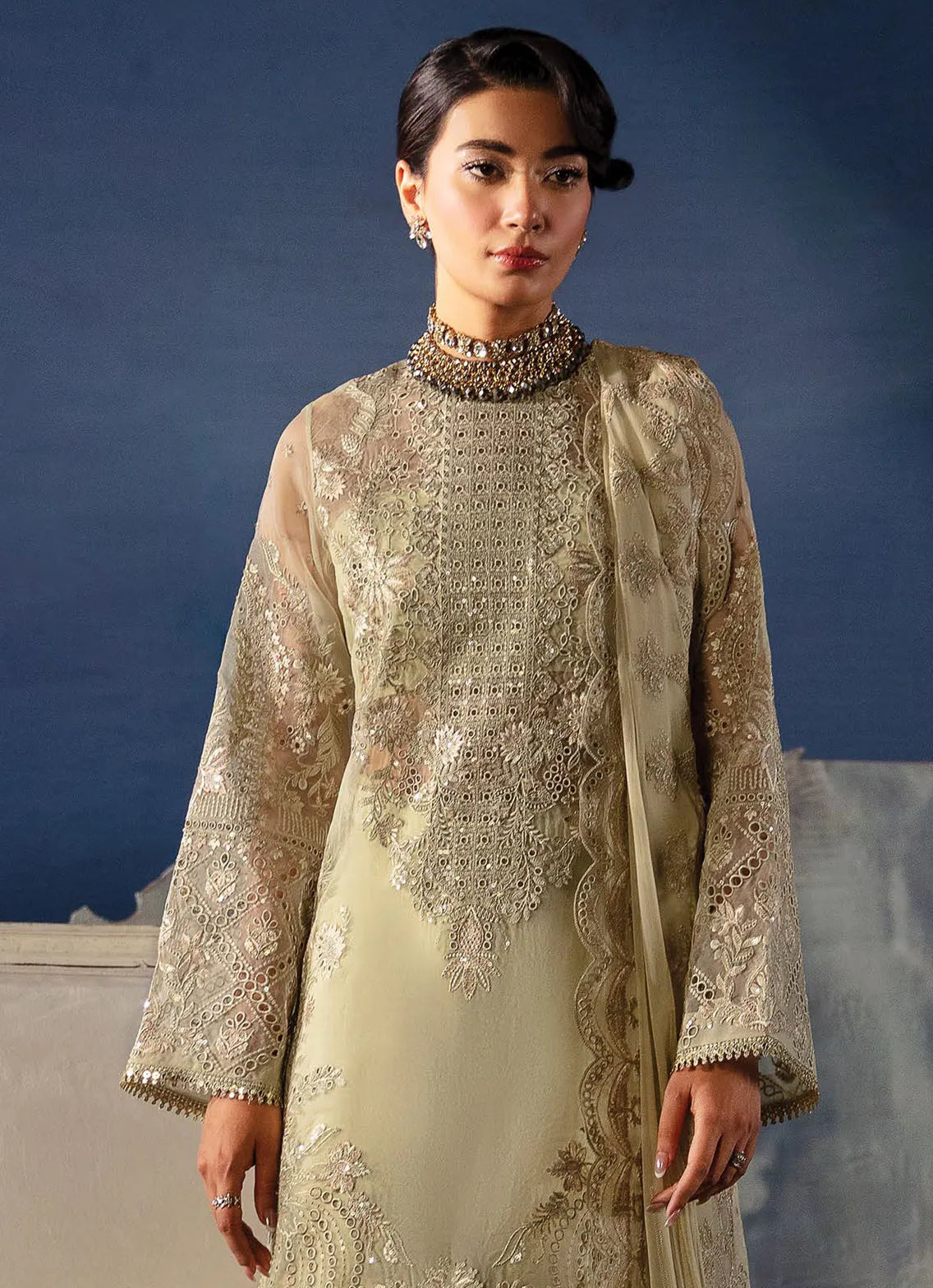 La Fuchsia By Afrozeh Embroidered Organza Suit Unstitched 3 Piece AF24L Zelena – Festive Collection