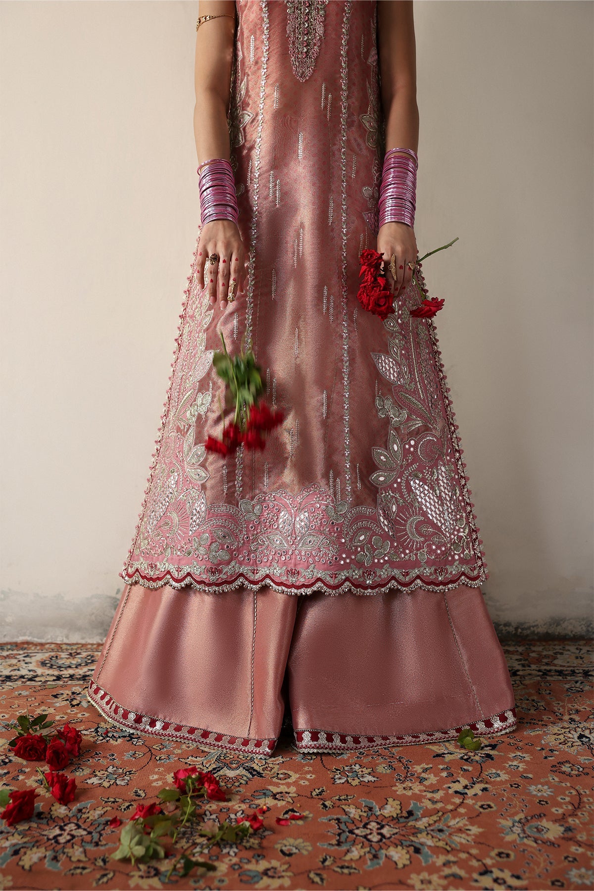 Shehnai By Afrozeh Embroidered Tissue Zari Suits Unstitched 3 Piece AF25SA D-09 Roshaan – Wedding Collection
