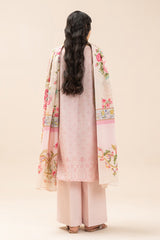 Beechtree Unstitched Embroidered Lawn 3 Piece Suit – ROSE MIST – Summer Collection