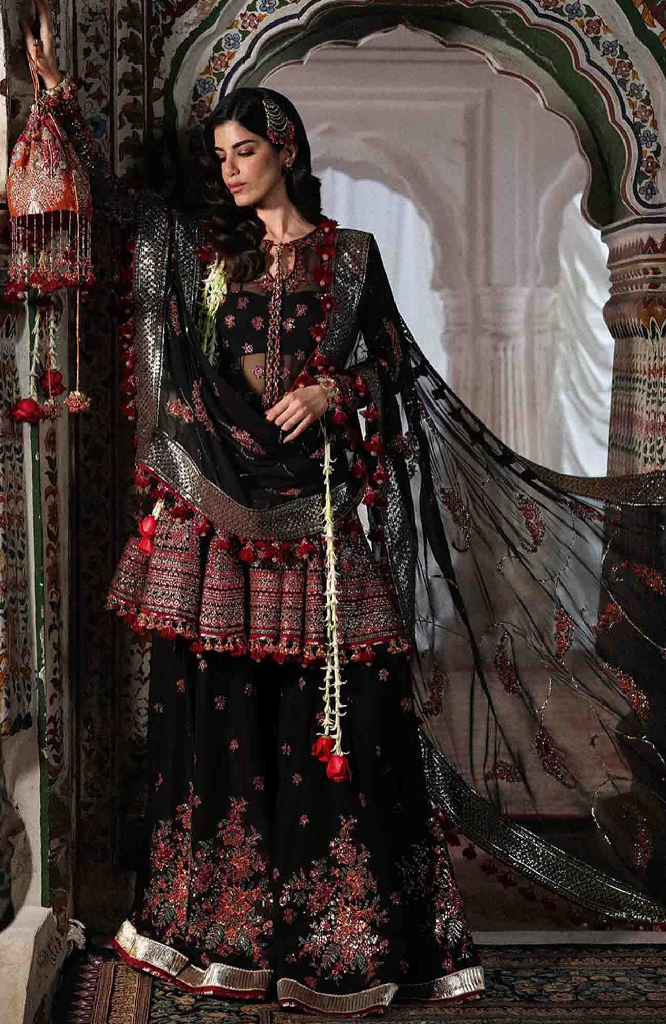 Festive by Hussain Rehar Unstitched Korean Raw Silk Embroidered 3 Piece Suit - HRFSTF2- Siyara - Festive Collection