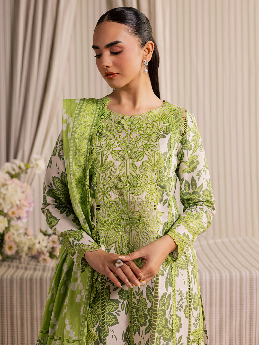 Afsana by Mahnur Embroidered Lawn Suit Unstitched 3 Piece AFS26IB AL-03 – Summer Collection