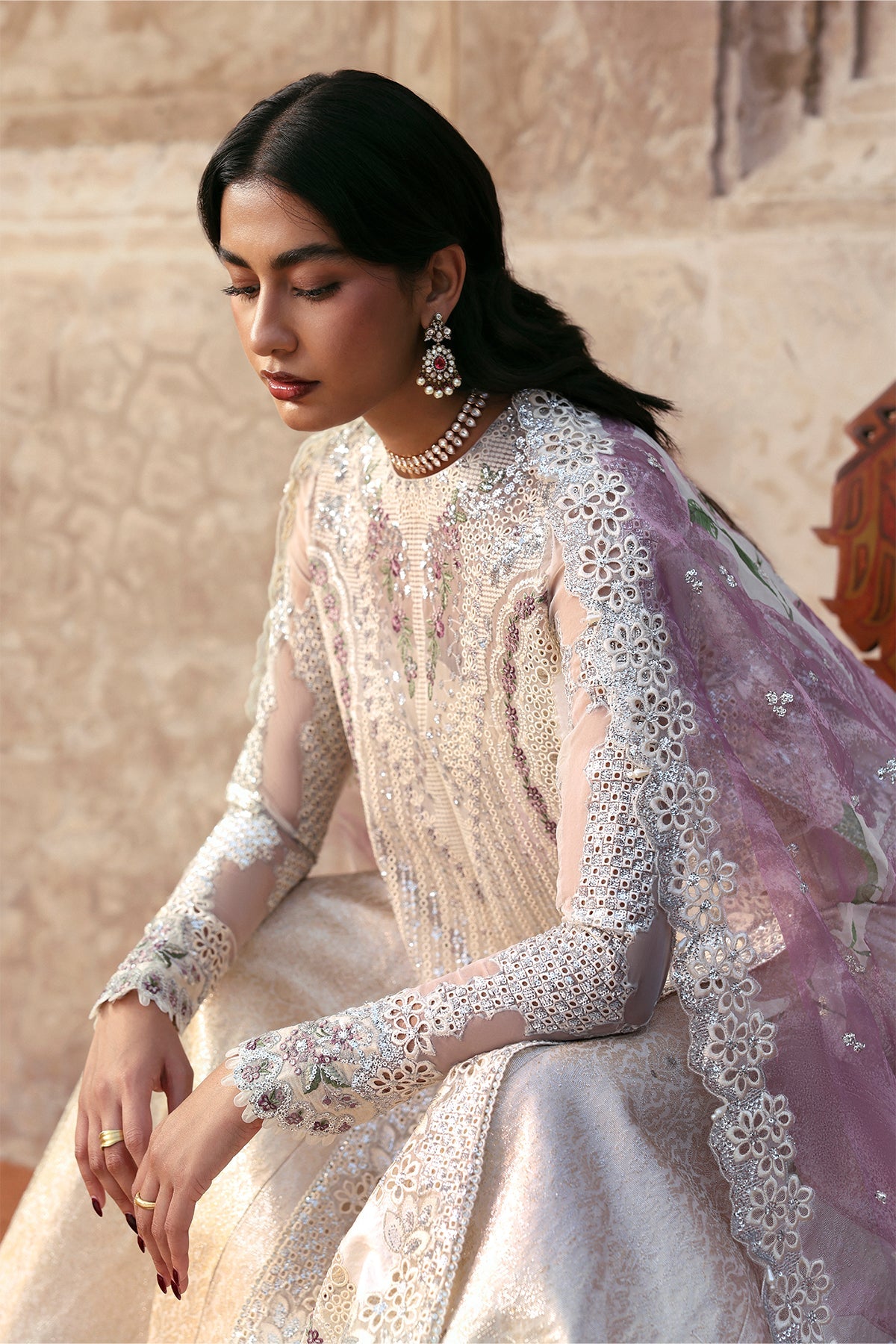 Kaashvi by Ayzel Unstitched Organza Embroidered Suits 3 Piece AAF25KW MEHARVI AZW-25-V2-01 – Wedding Collection