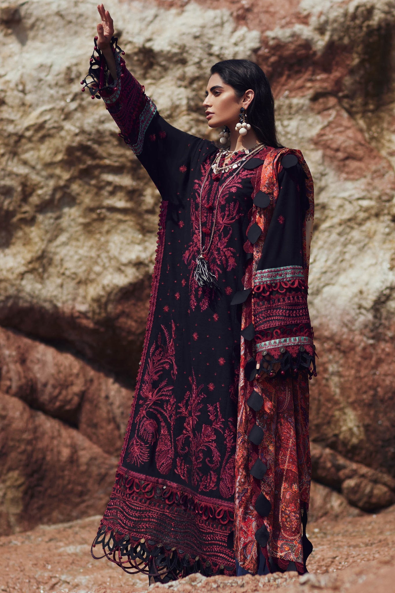 Mirage By Elan Embroidered Slub Khaddar Suits Unstitched 3 Piece EL22M EW21-07 MEDEA – Winter Collection –
