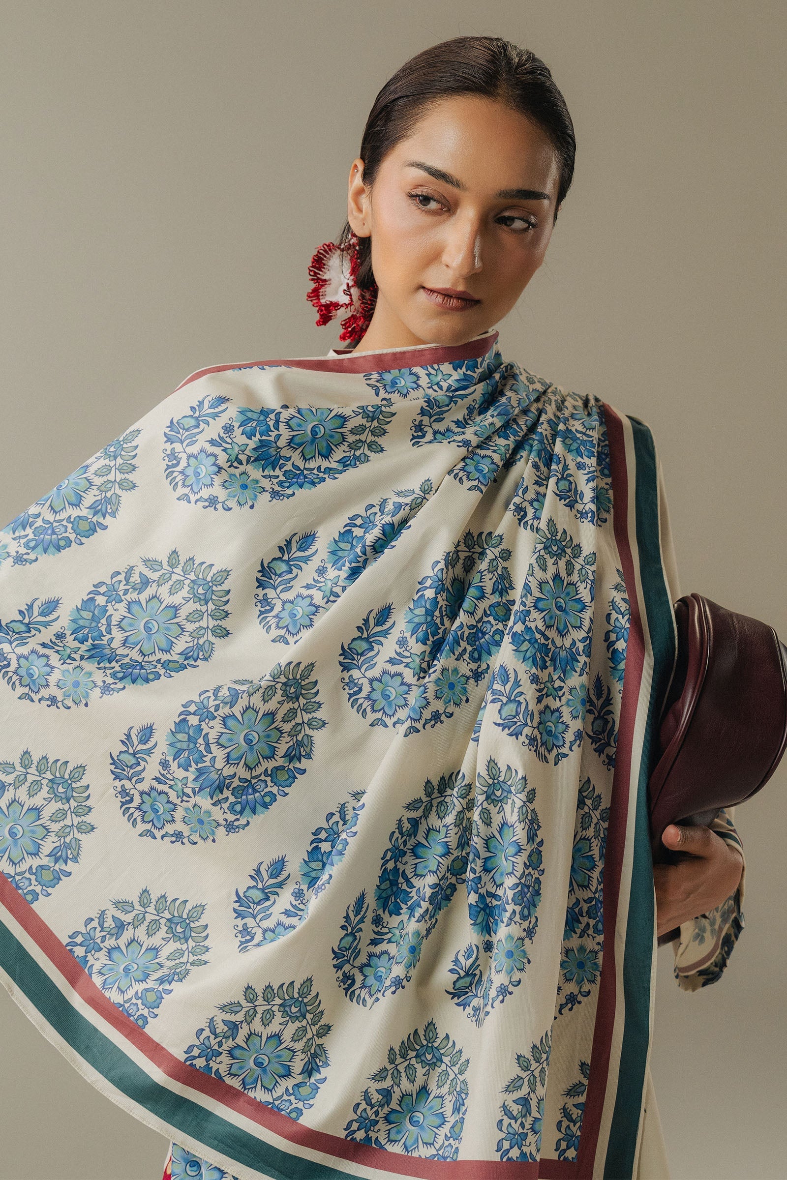 Coco by Zara Shahjahan Prints Unstitched Linen Suits 3 Piece CZS25PW Hushed Ember D-6A – Winter Collection