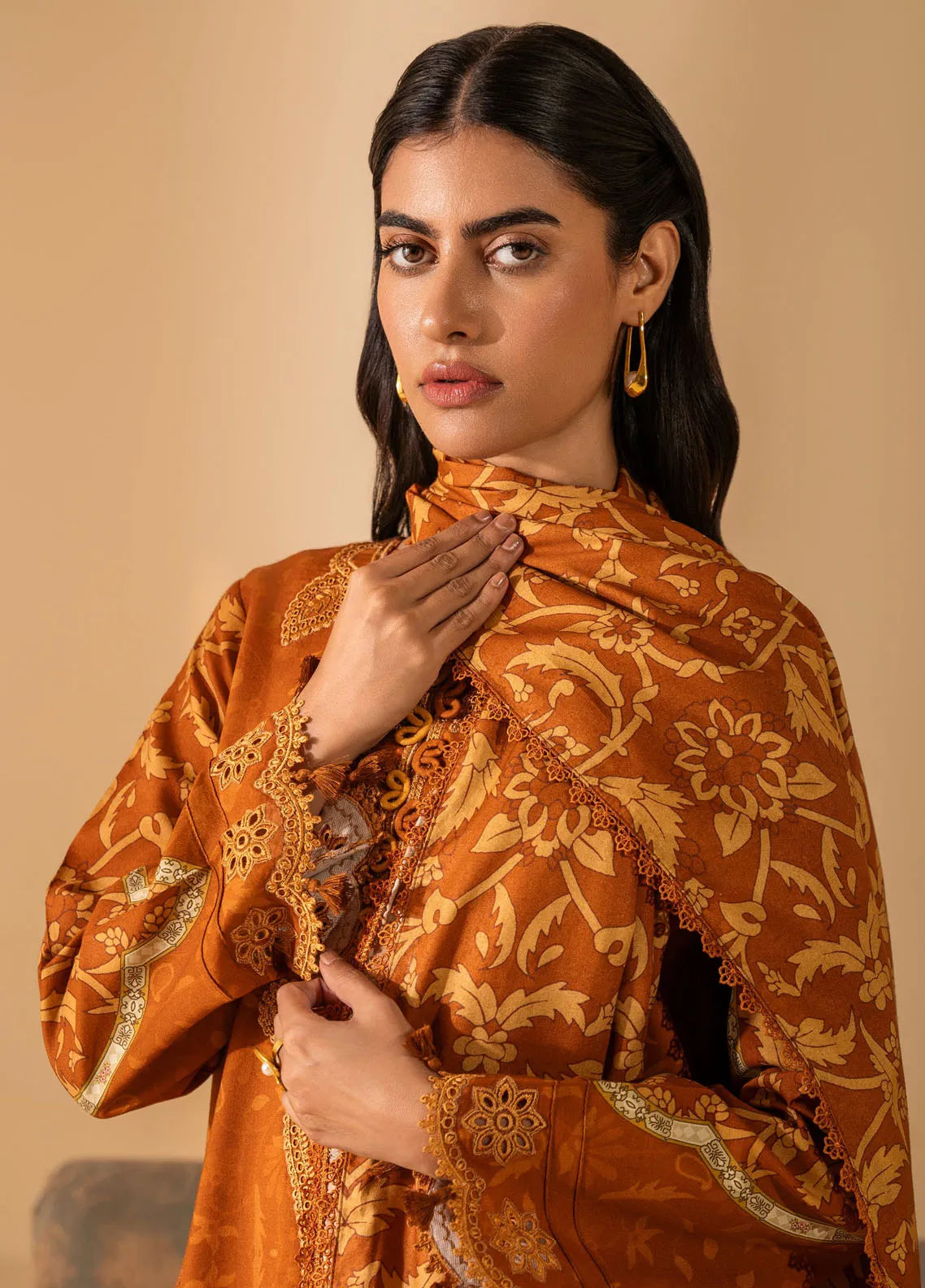 Izabel by Aabyaan Embroidered Linen Suit Unstitched 3 Piece AZ-04 Leilani – Winter Collection