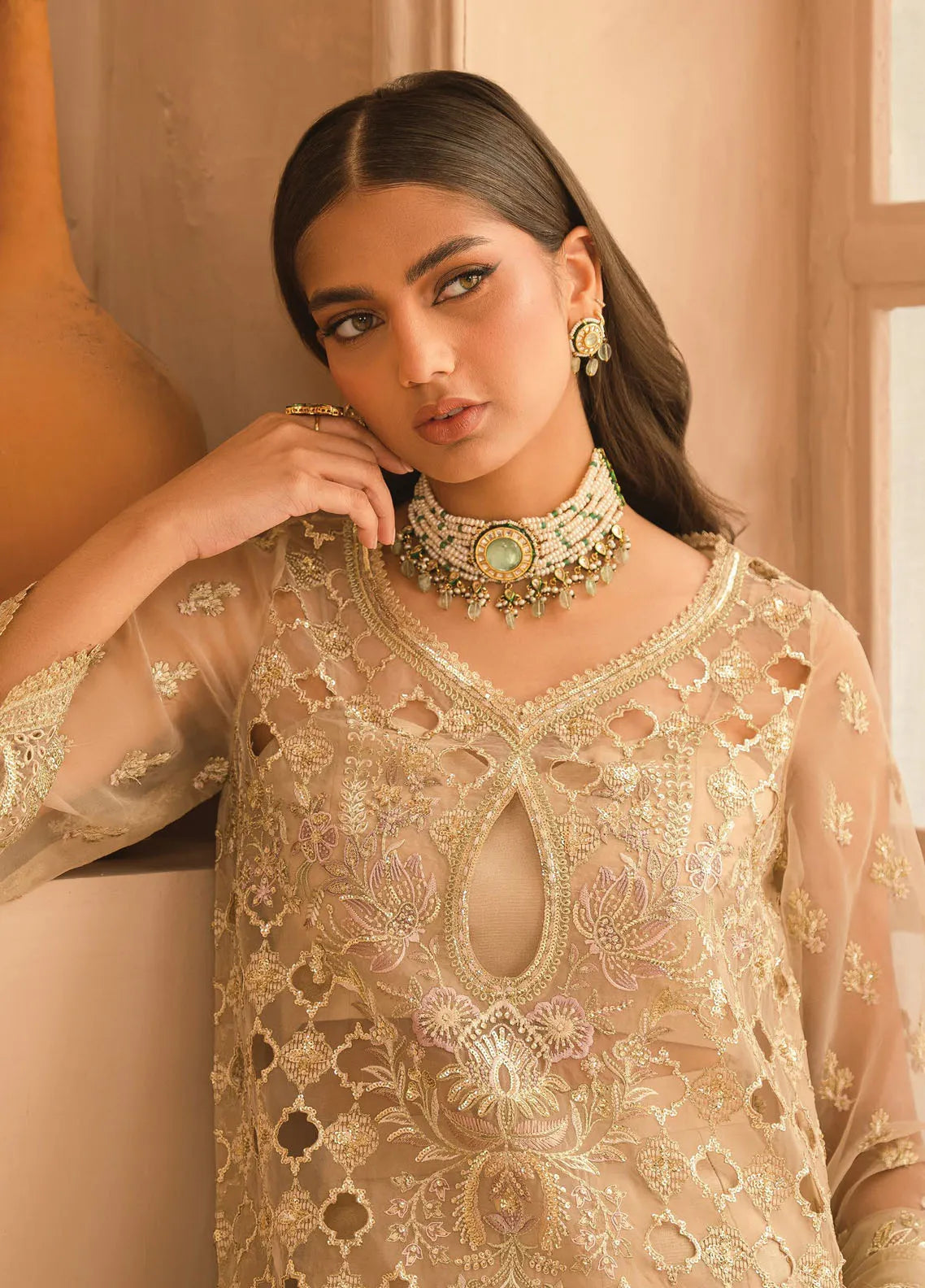 Panache by Ayzel Embroidered Organza Suit Unstitched 3 Piece AAF24PF D-08 Rusa – Formals Collection