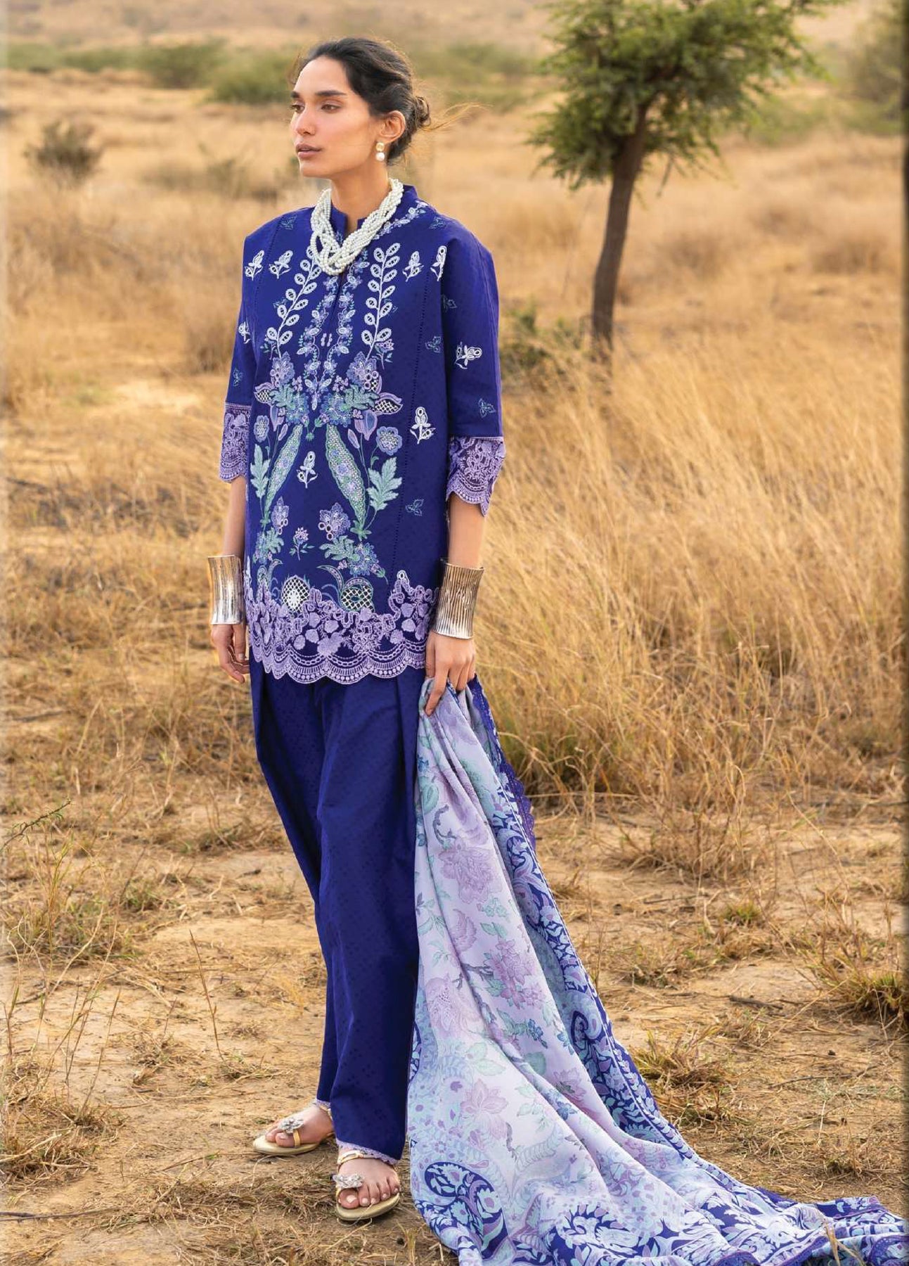 Zainab Chottani Unstitched Embroidered Luxury Lawn 3 Piece Suit ZC26ULZ D-13 VIOLA – Summer Collection