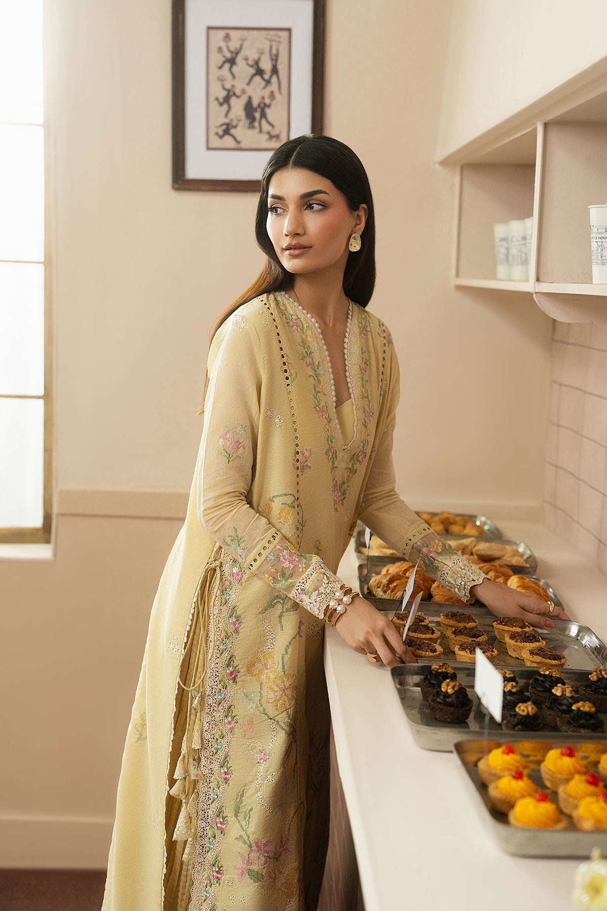 Brewed by Ayzel Unstitched Embroidered Paper Cotton 3 Piece Suit AAF26UBL Crema ZWU-0147-3PO – Festive Collection