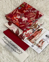 Mausummery Luxury Printed Lawn Unstitched 3 Piece Suit – MUSV2L3 – Amber – Summer Collection