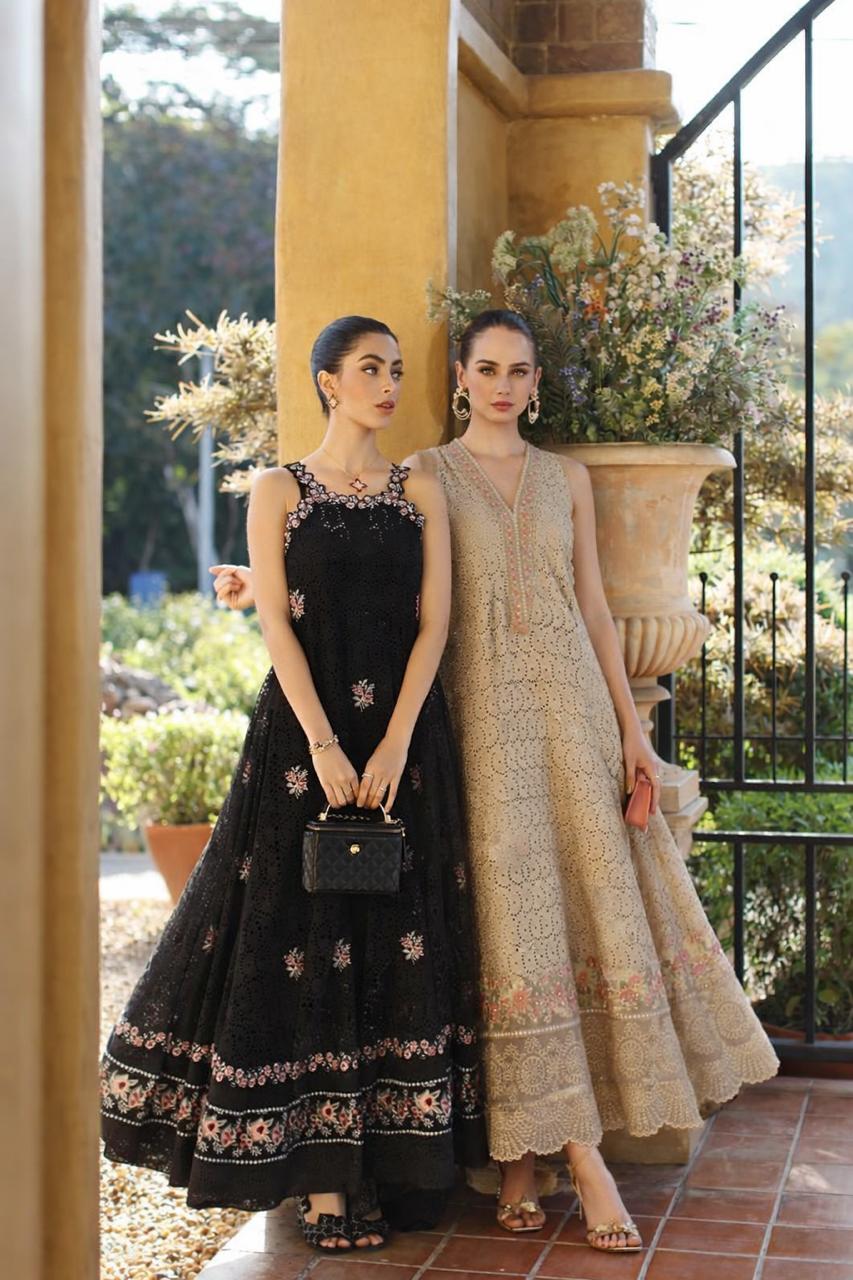 Noor by Saadia Asad Unstitched Embroidered Luxury Lawn 3 Piece Suit SA26UNL D5B-LUNAIRA – Eid Collection