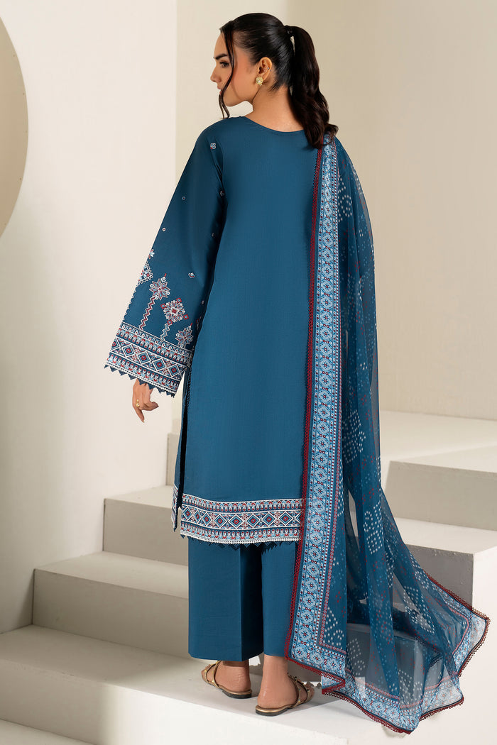 Baroque – Farasha Summer Waves Embroidered Lawn Unstitched 3Pc Suit BFL26- Pale Blue