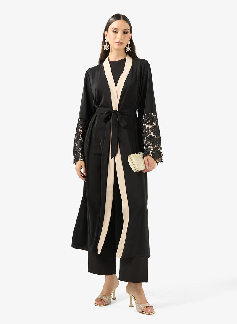 Lace Sleeve Abaya