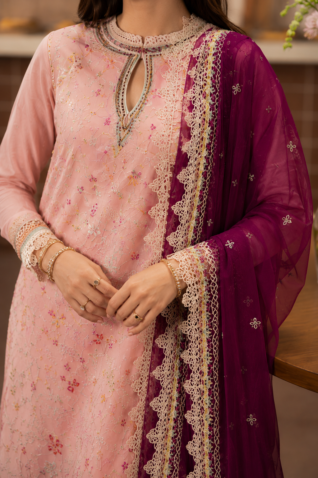 Brewed by Ayzel Unstitched Embroidered Paper Cotton 3 Piece Suit AAF26UBL Caramelia ZWU-0141-3PO – Festive Collection