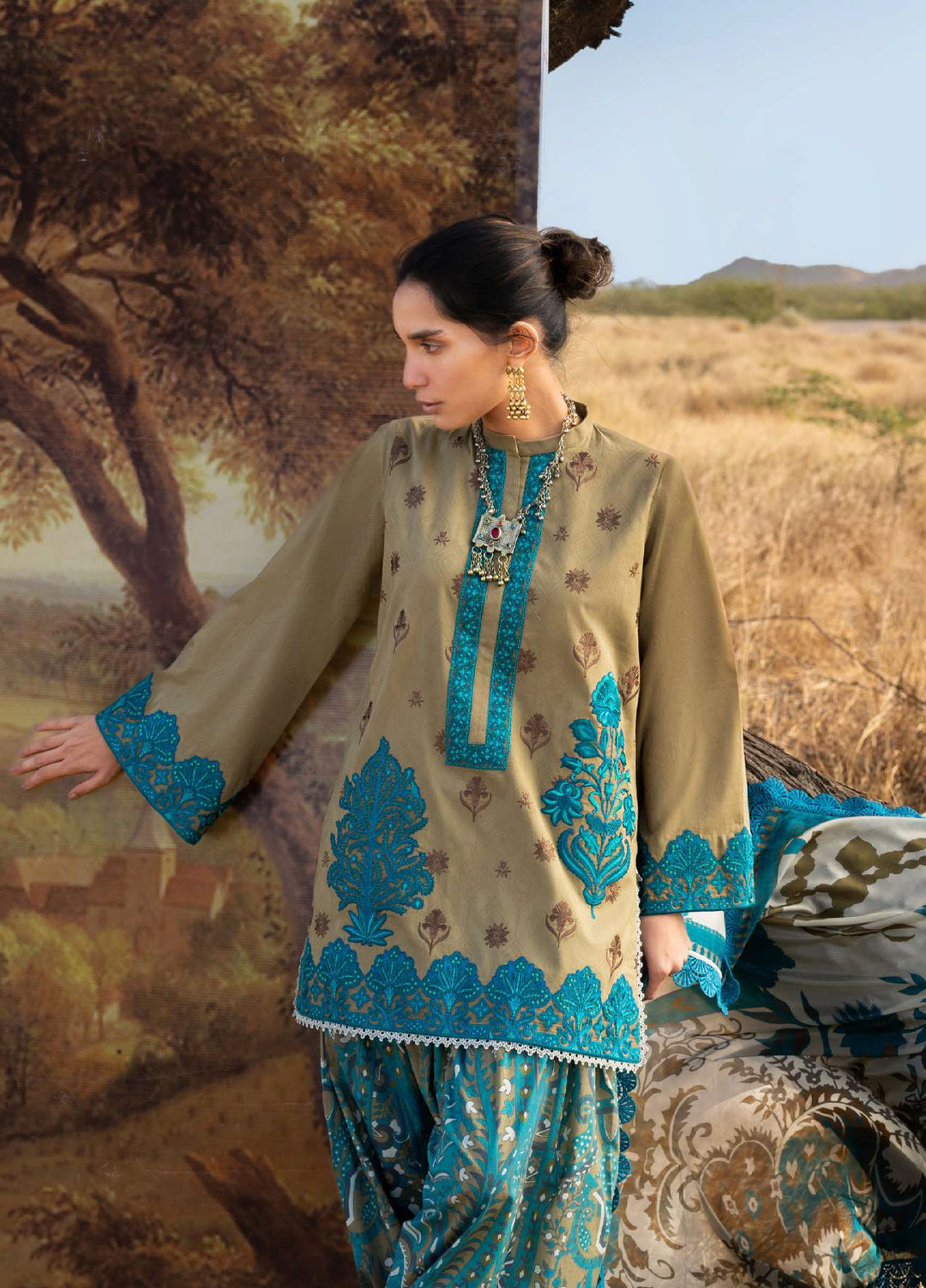 Zainab Chottani Unstitched Embroidered Luxury Lawn 3 Piece Suit ZC26ULZ D-11 SAPHIRA – Summer Collection