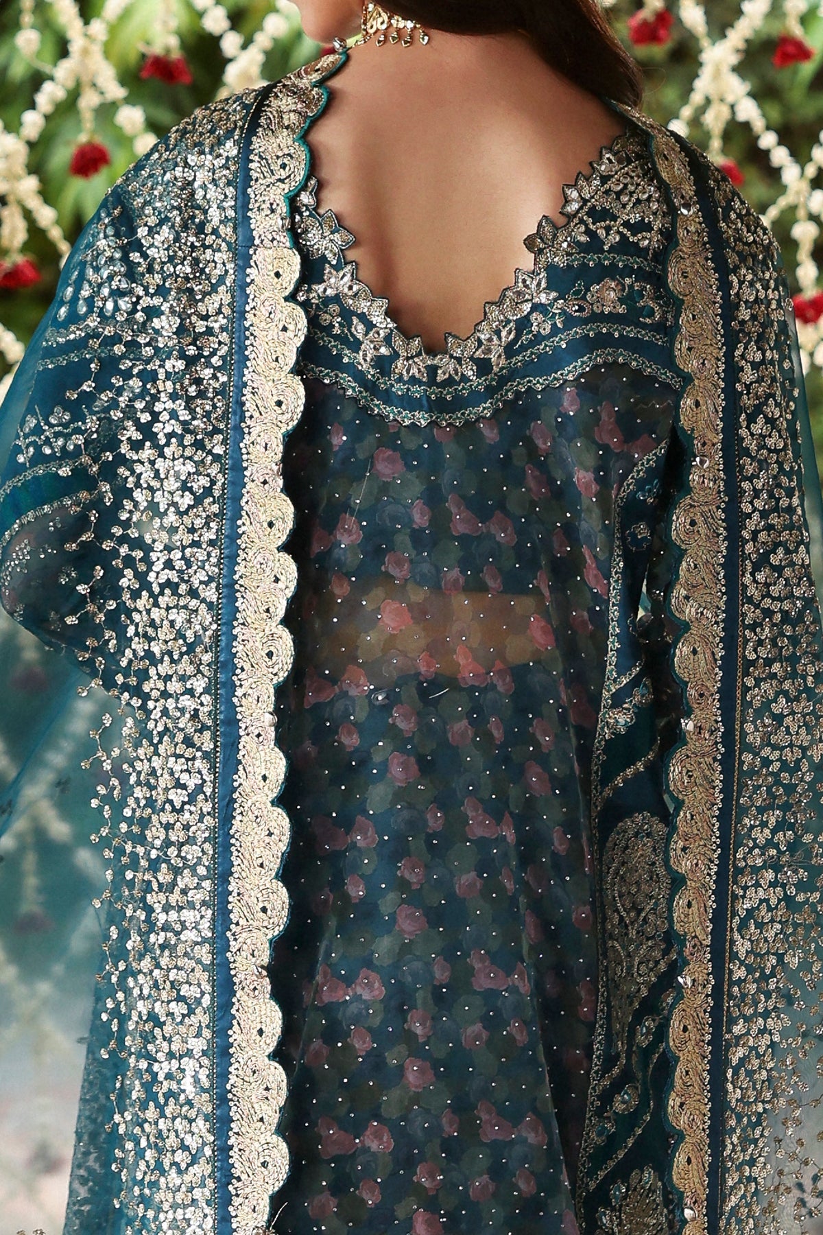 Shehnai By Afrozeh Embroidered Organza Suits Unstitched 3 Piece AF25SA D-10 Sitara – Wedding Collection