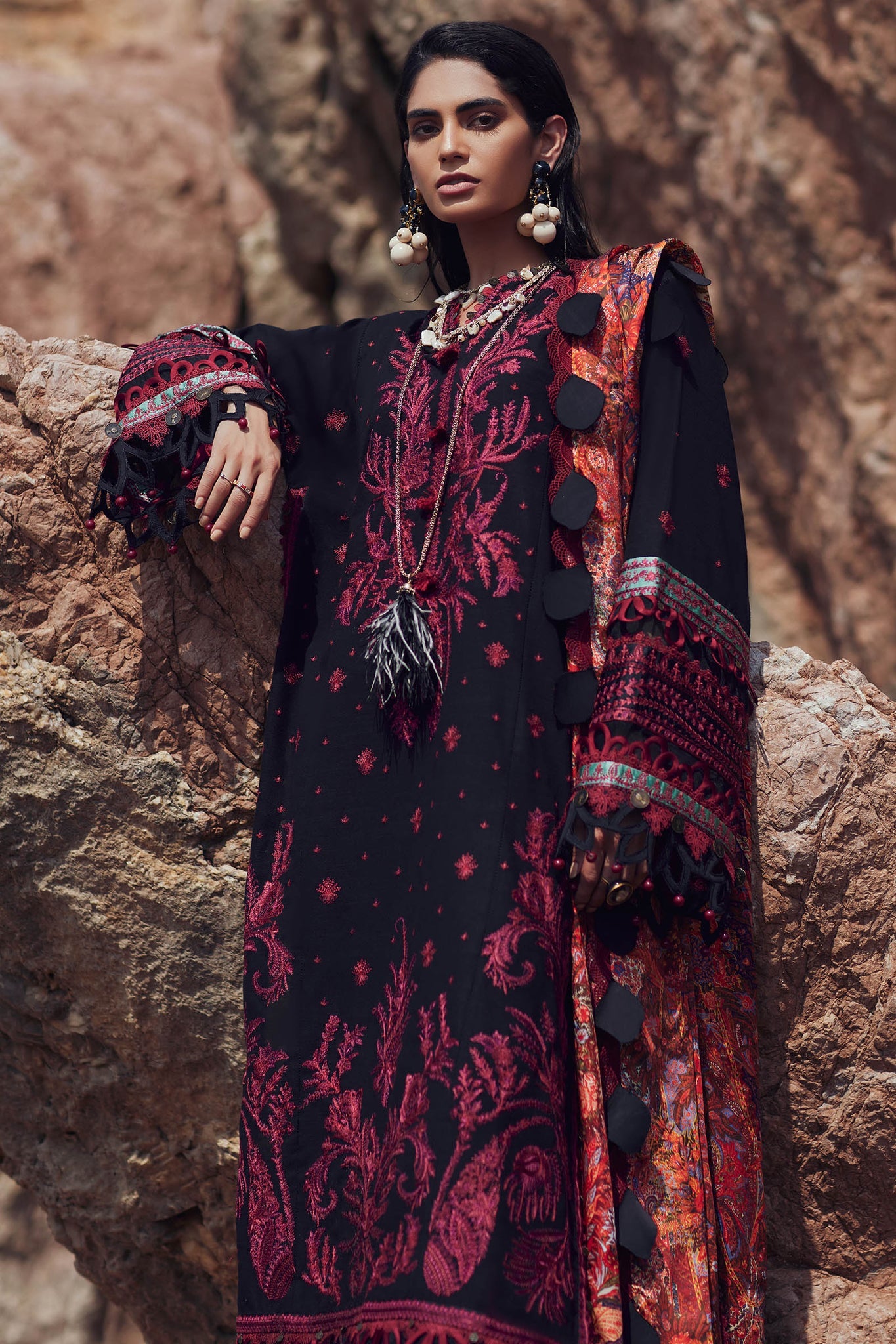 Mirage By Elan Embroidered Slub Khaddar Suits Unstitched 3 Piece EL22M EW21-07 MEDEA – Winter Collection –