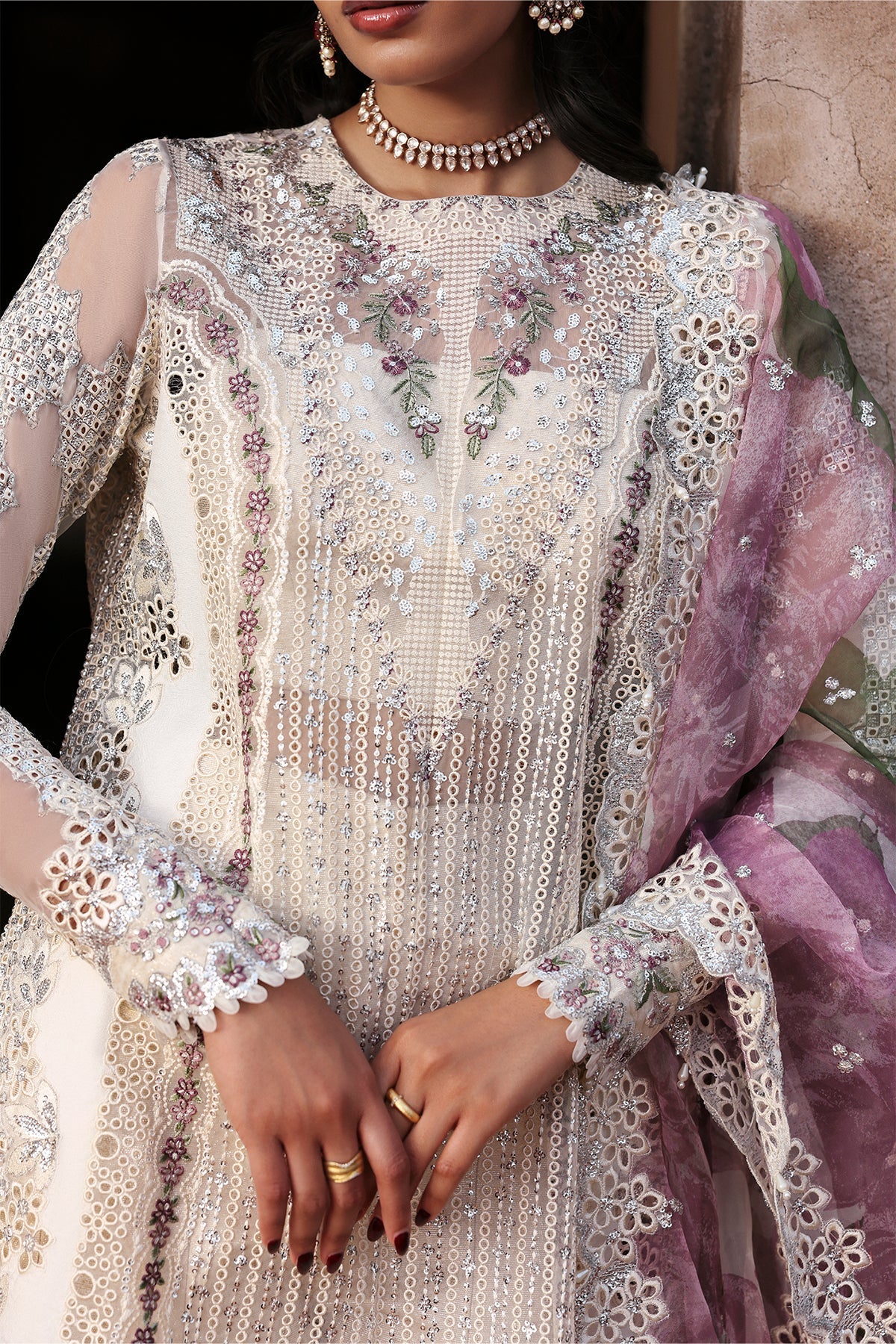 Kaashvi by Ayzel Unstitched Organza Embroidered Suits 3 Piece AAF25KW MEHARVI AZW-25-V2-01 – Wedding Collection