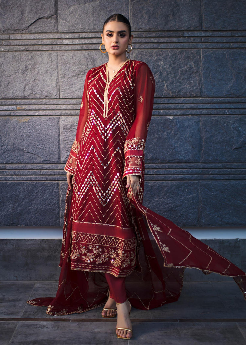 Merakish Luxury Chiffon Embroidered’23 – ST23-MK7 Sola Singhar
