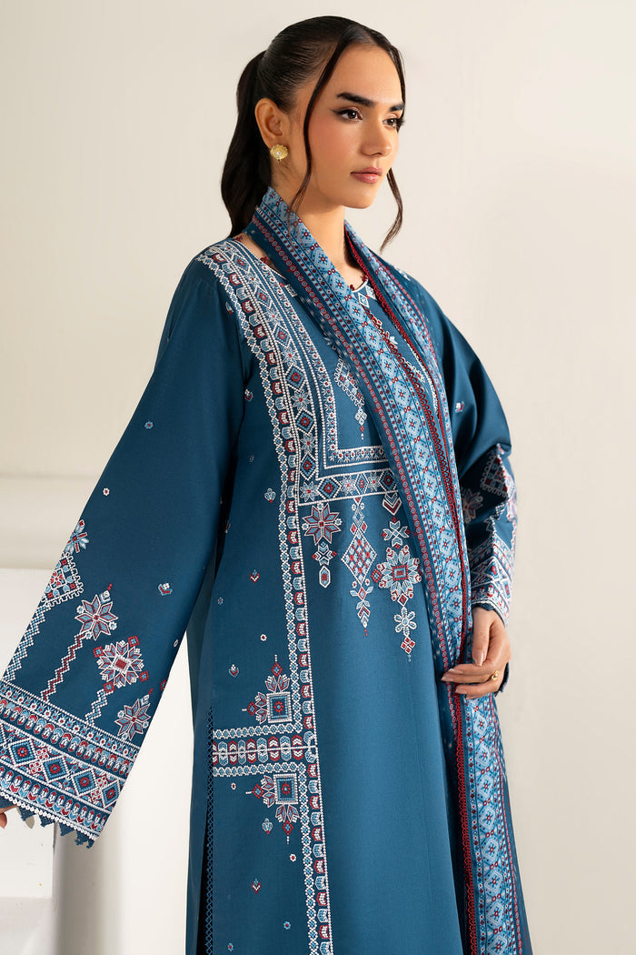 Baroque – Farasha Summer Waves Embroidered Lawn Unstitched 3Pc Suit BFL26- Pale Blue