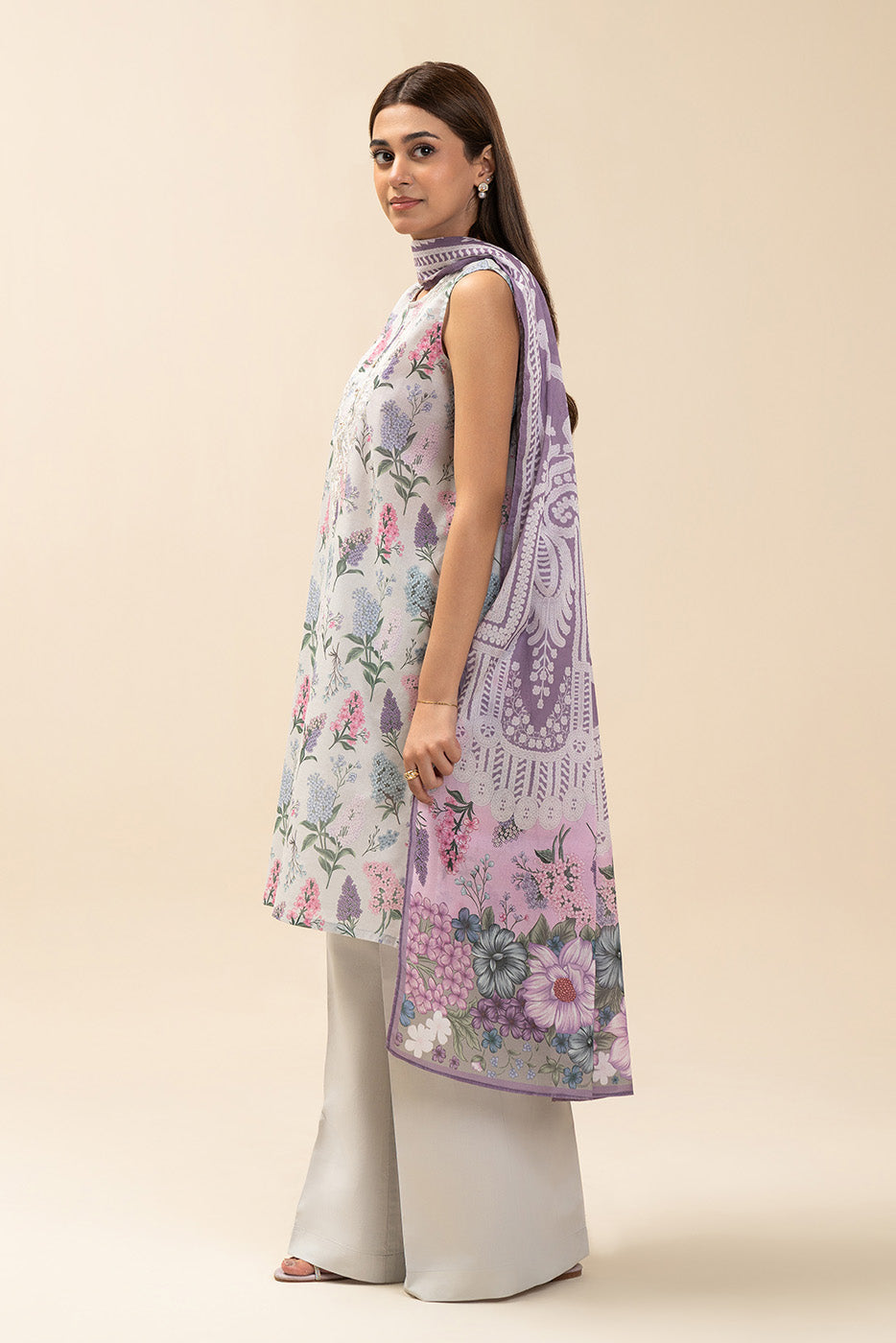Beechtree Unstitched Embroidered Lawn 3 Piece Suit – LILAC AFFAIR – Summer Collection