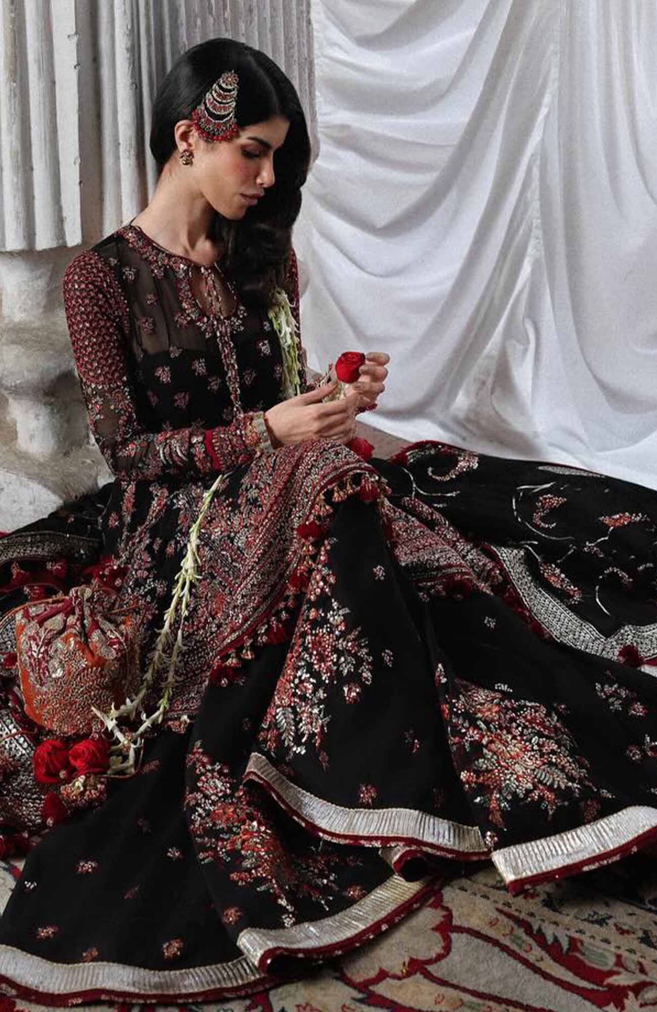 Festive by Hussain Rehar Unstitched Korean Raw Silk Embroidered 3 Piece Suit - HRFSTF2- Siyara - Festive Collection