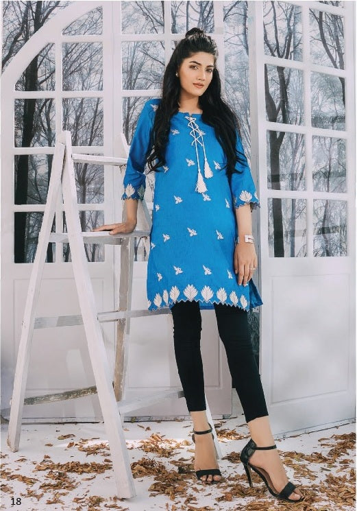 Al-Zohab Denim Embroidered Exclusive Shirts – D-01