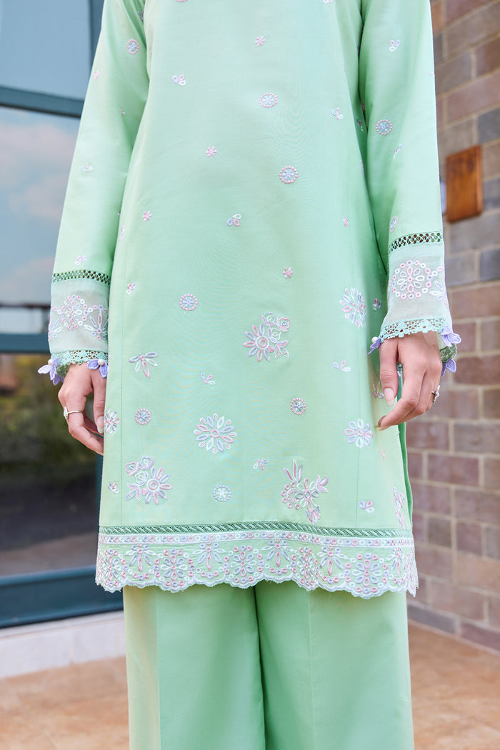 Baroque – Farasha Sorine Embroidered Lawn Unstitched 3Pc Suit BFL26- Aqua Cloud