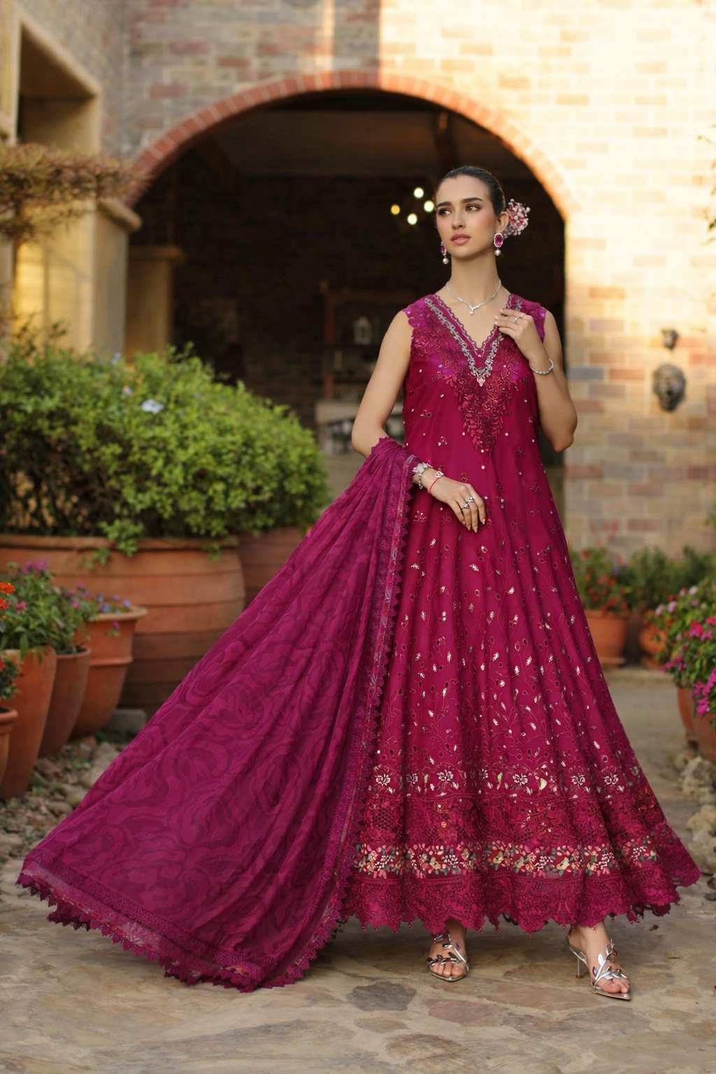 Noor by Saadia Asad Unstitched Embroidered Luxury Lawn 3 Piece Suit SA26UNL D6A-ZELINA – Eid Collection