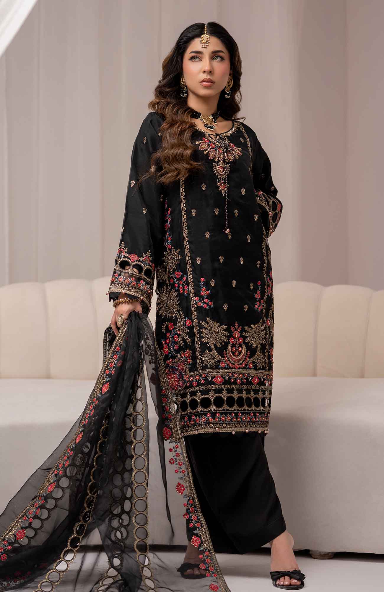 Zurr Khoobsorat'25 by AB Textile Embroidered Chiffon Suit Ready To wear 3 Piece - Formal Collection