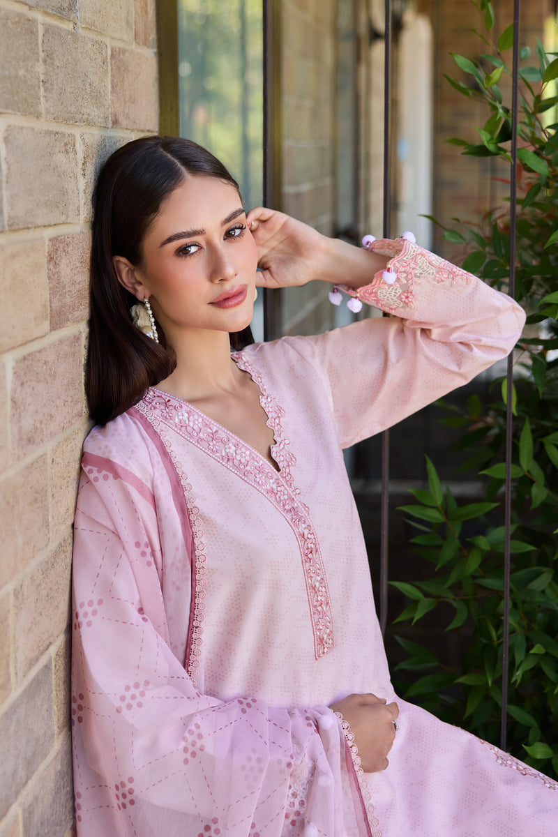 Baroque – Farasha Sorine Embroidered Lawn Unstitched 3Pc Suit BFL26- Cotton Blush