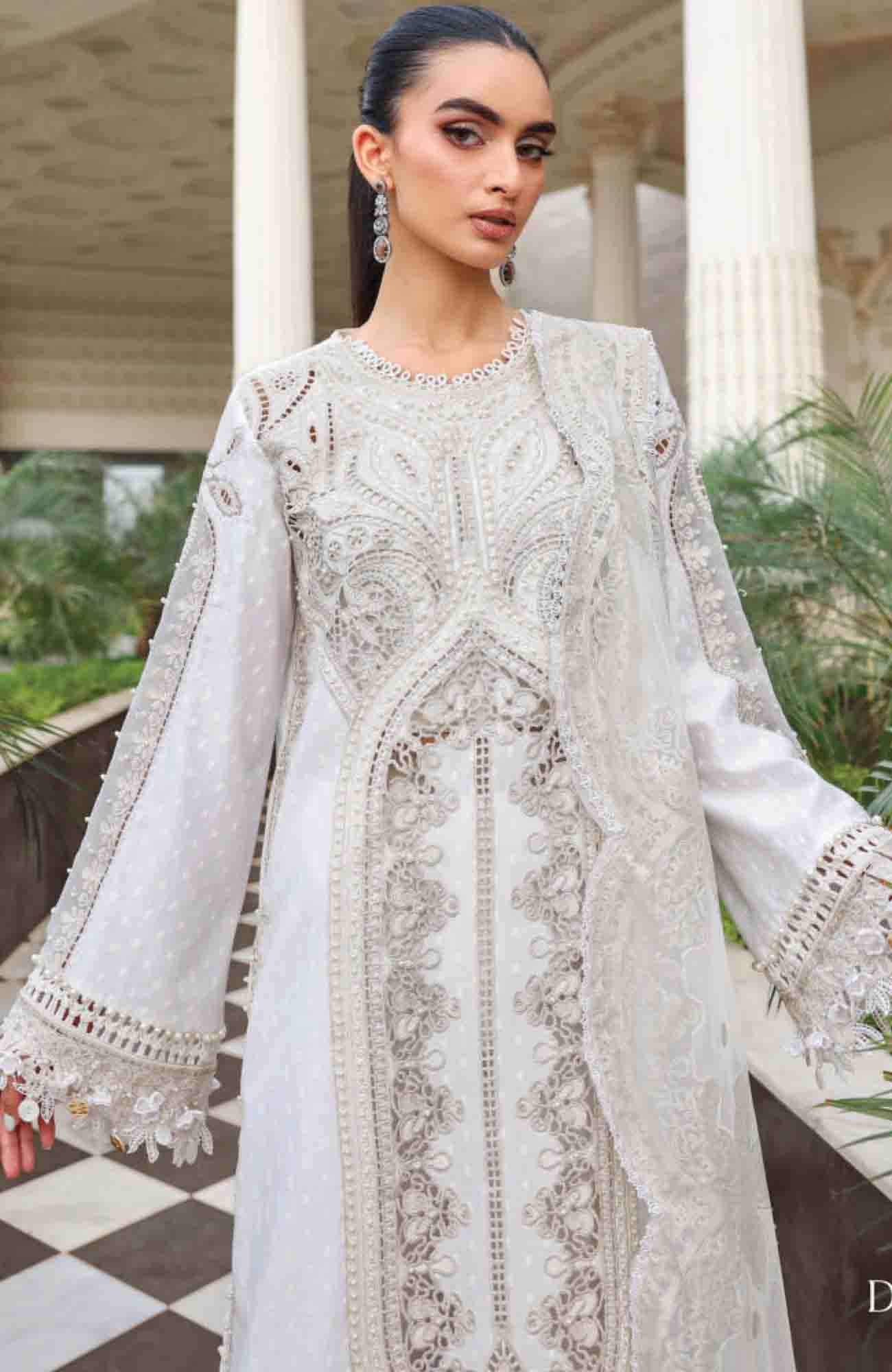 Luxury Lawn Eid II By Maria B Unstitched Lawn Embroidered 3 Piece Suit - MBEDIILXL-1- Summer Collection