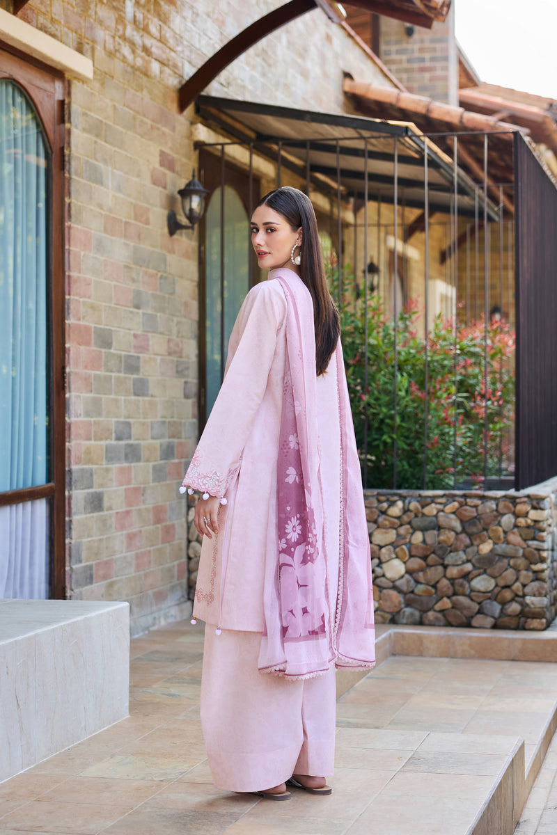 Baroque – Farasha Sorine Embroidered Lawn Unstitched 3Pc Suit BFL26- Cotton Blush
